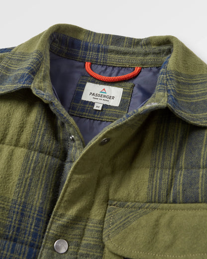 Taranaki Quilted Overshirt - Navy/Khaki Check