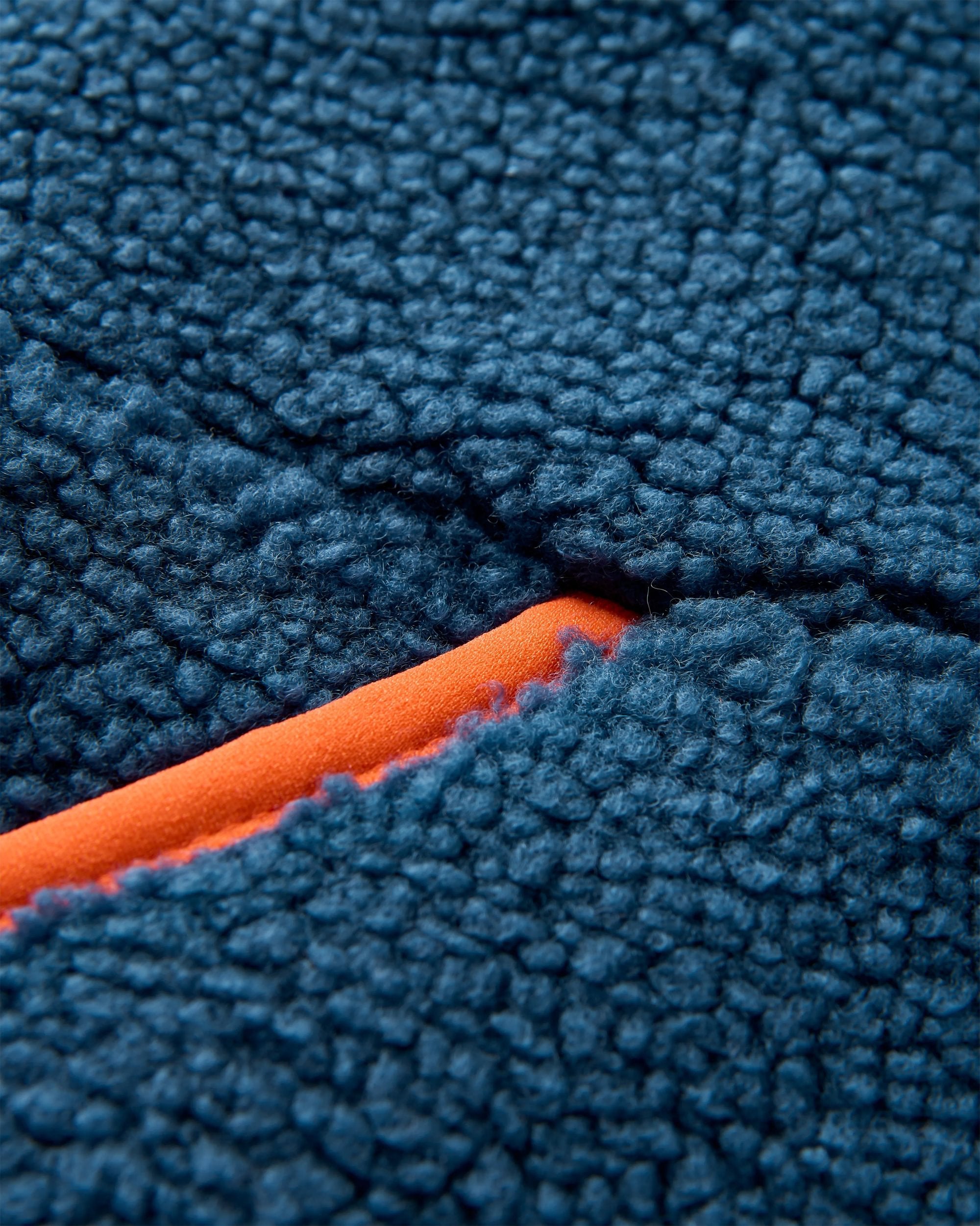 Ravi Recycled Sherpa Fleece - Dark Denim - Flatlay