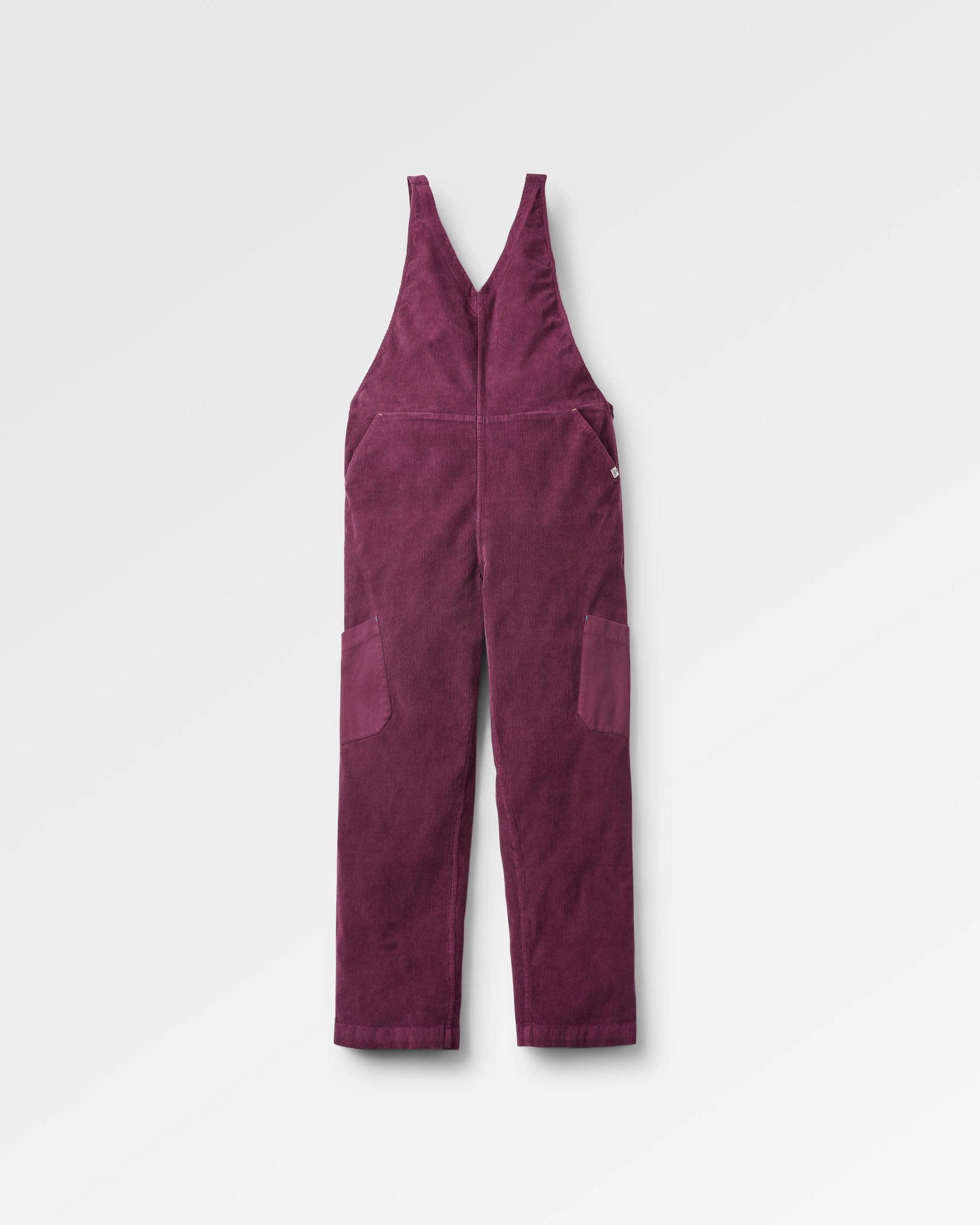 Refuel Organic Cotton Cord Dungarees - Fig - Flatlay