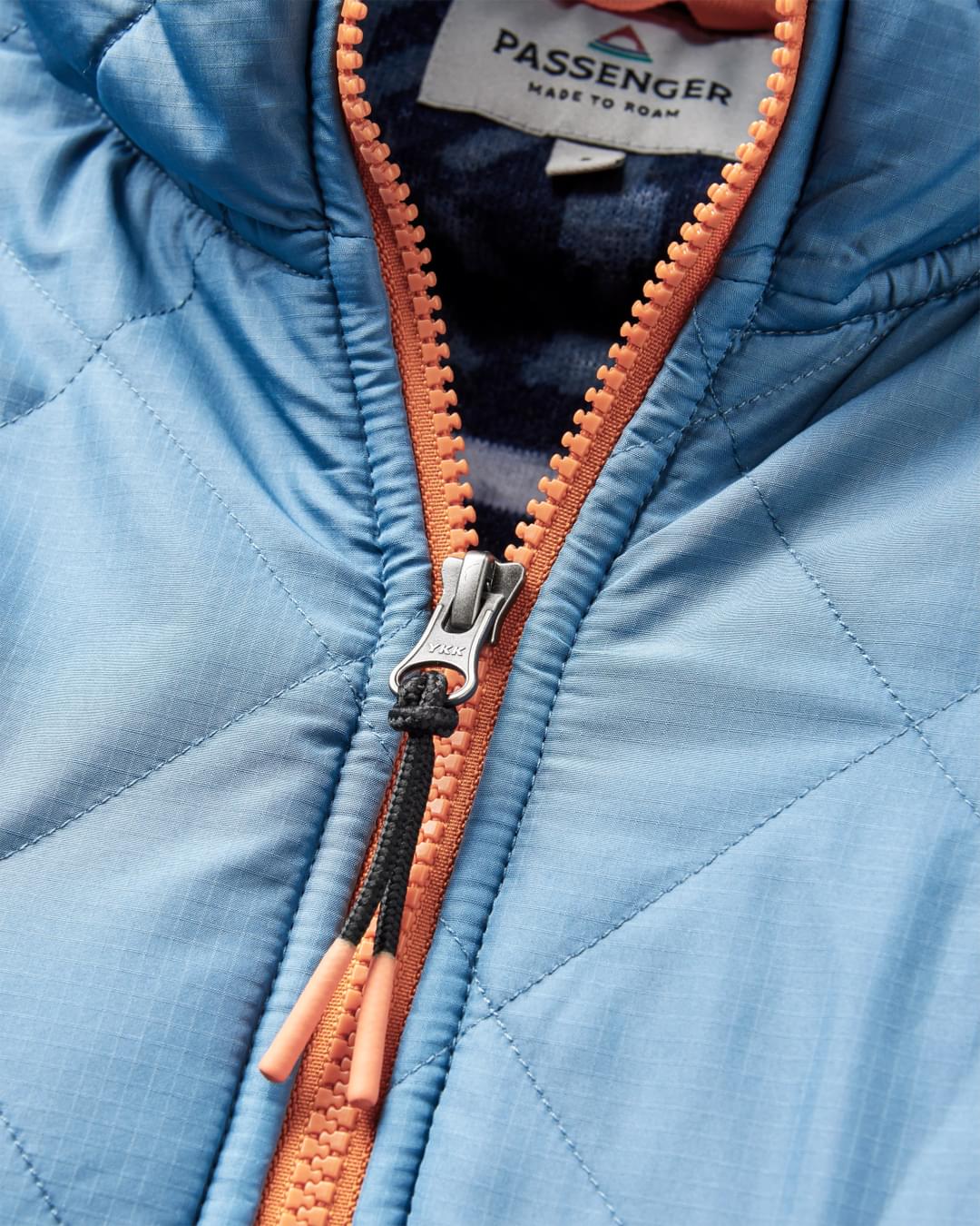 Beaumont Recycled Sherpa Hooded Fleece - Homespun Stripe Navy - Flatlay