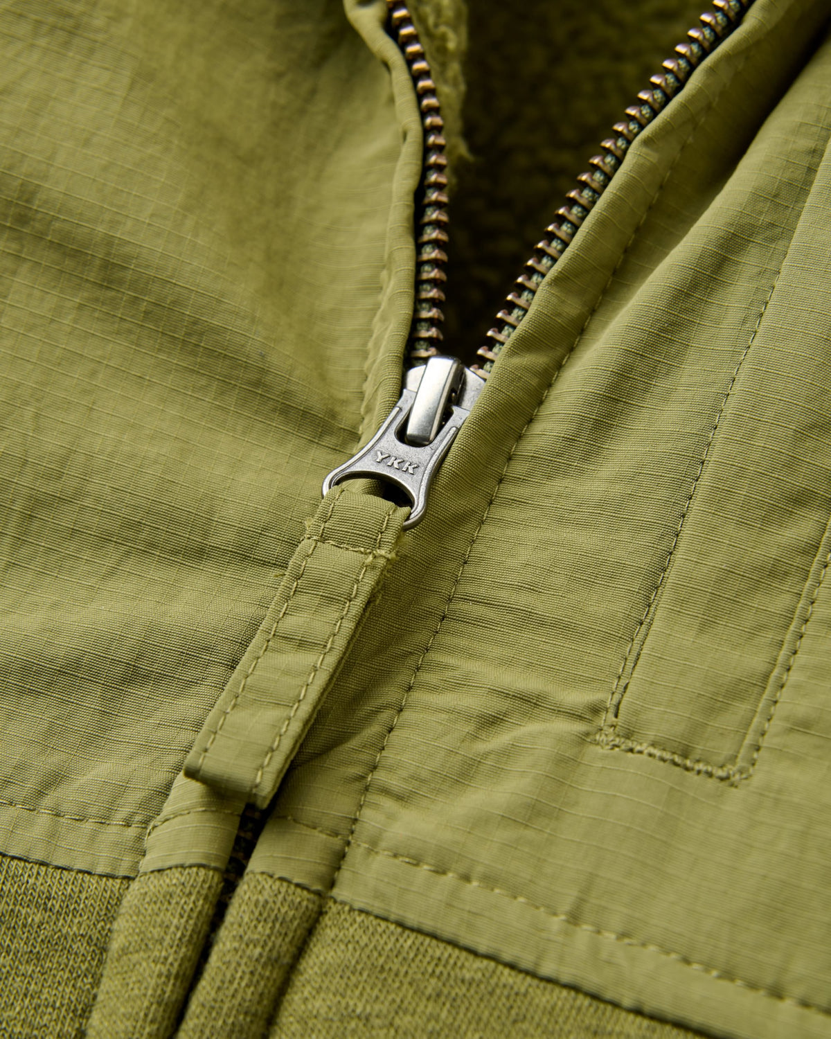 Tidal Full Zip Fleece Lined Hoodie - Khaki - Flatlay
