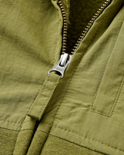 Tidal Full Zip Fleece Lined Hoodie - Khaki - Flatlay