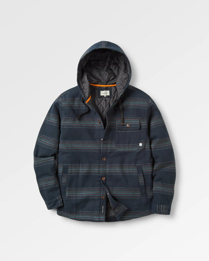 Sherwood Check Hooded Overshirt - Black Stripe