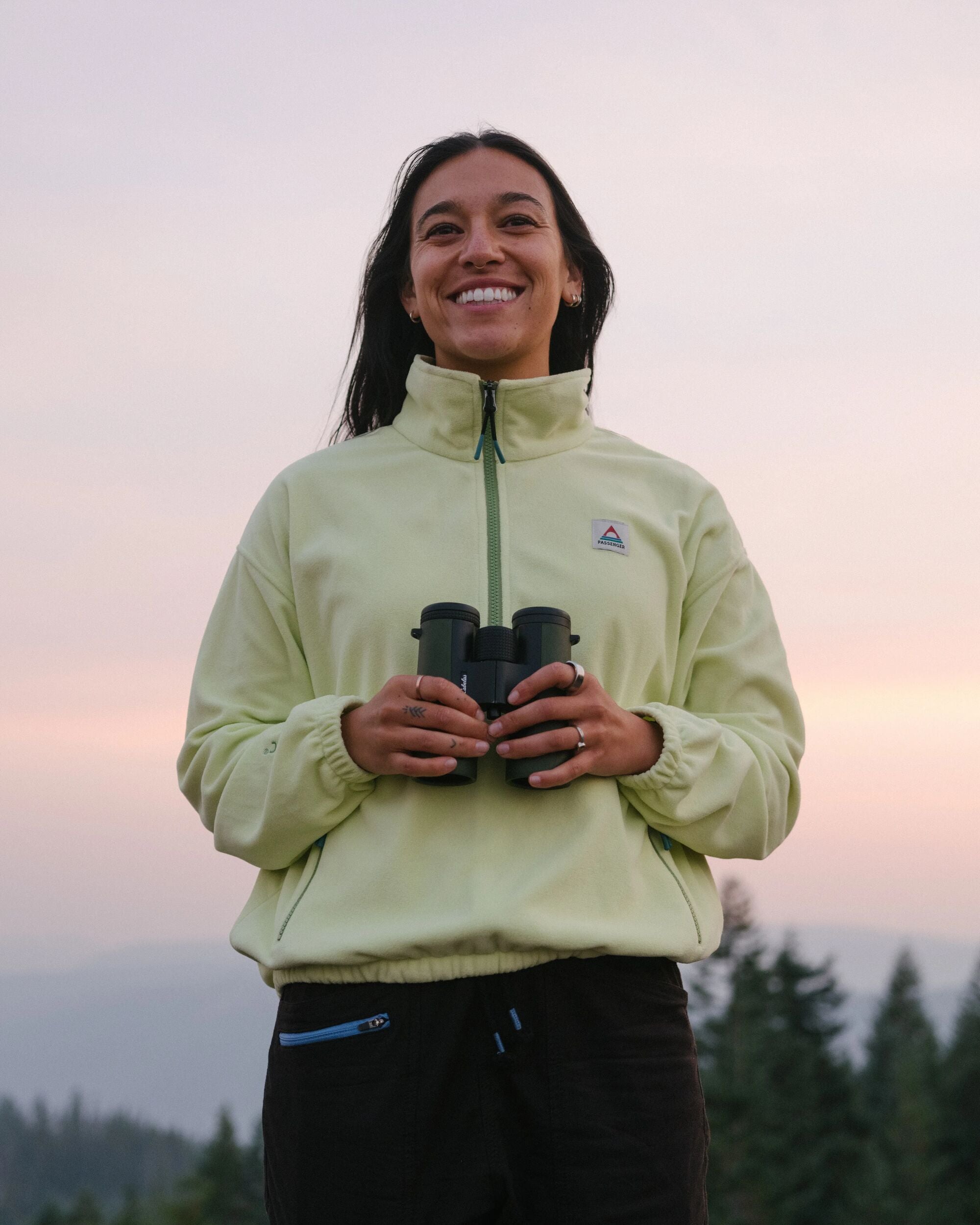 Ayla Recycled Micro Polartec® Fleece - Soft Lime Juice - Lifestyle