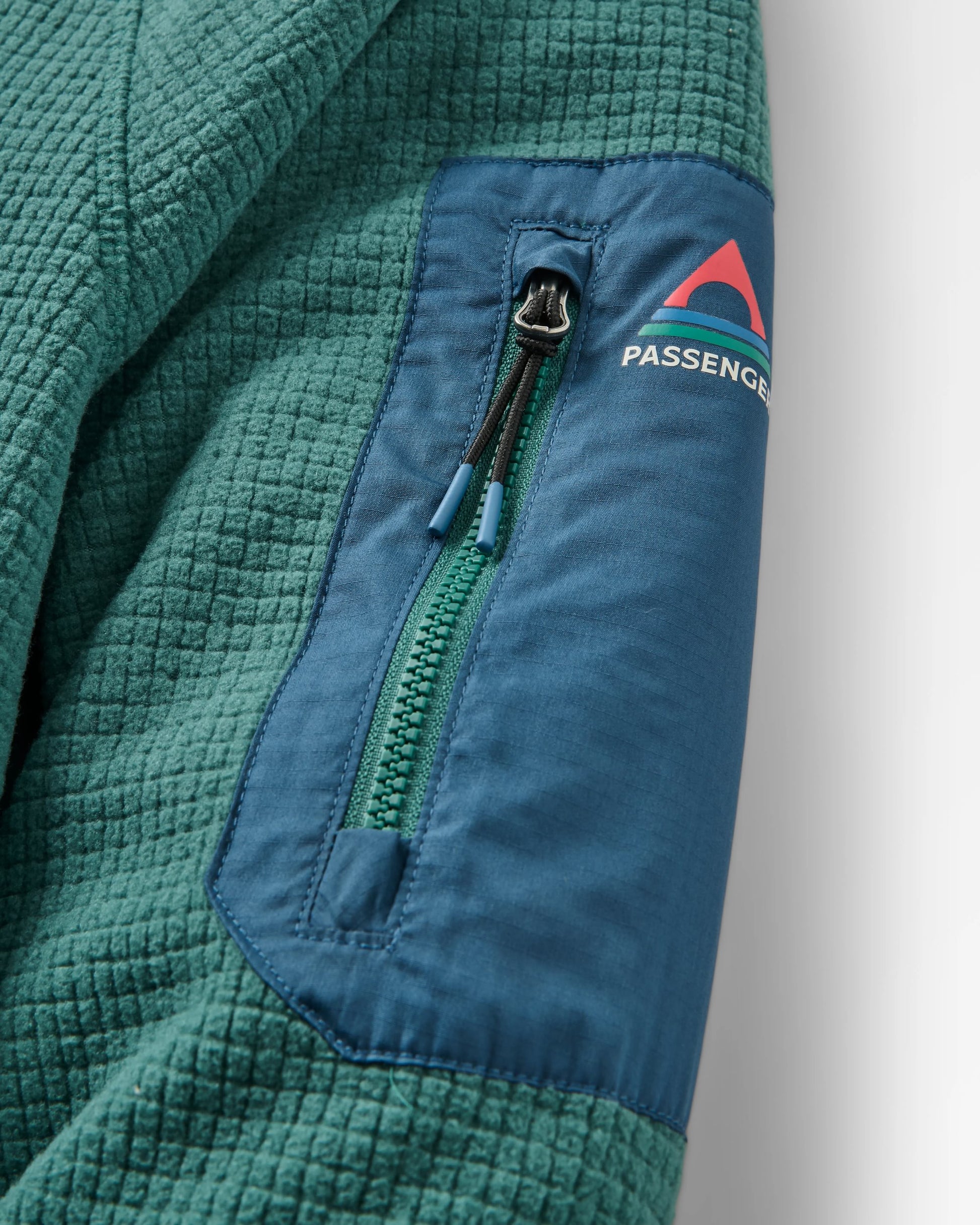 Forestscape Recycled Fleece Hoodie - Deep Ocean - Flatlay