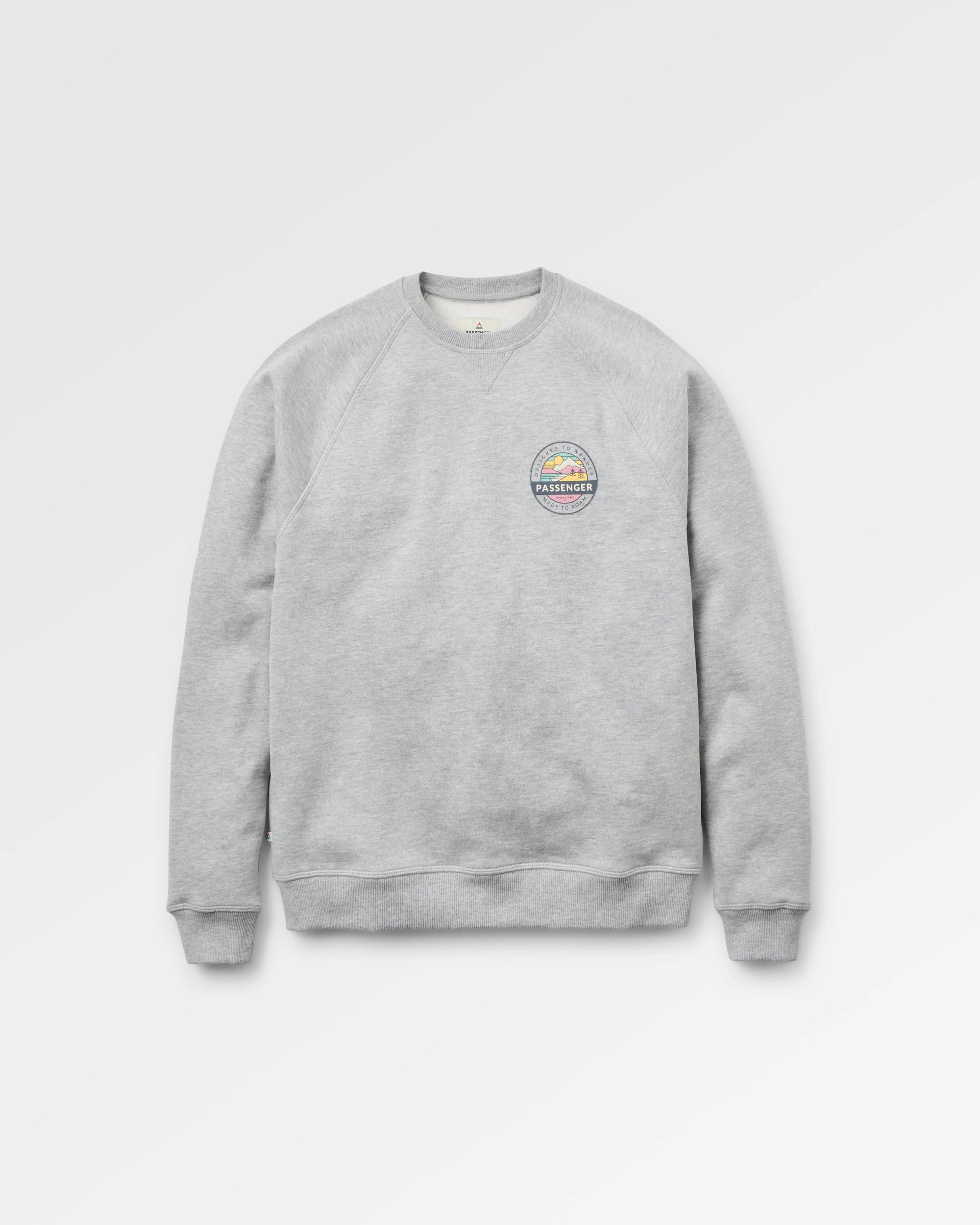 Odyssey Organic Cotton Sweatshirt - Mid Grey Marl - Flatlay