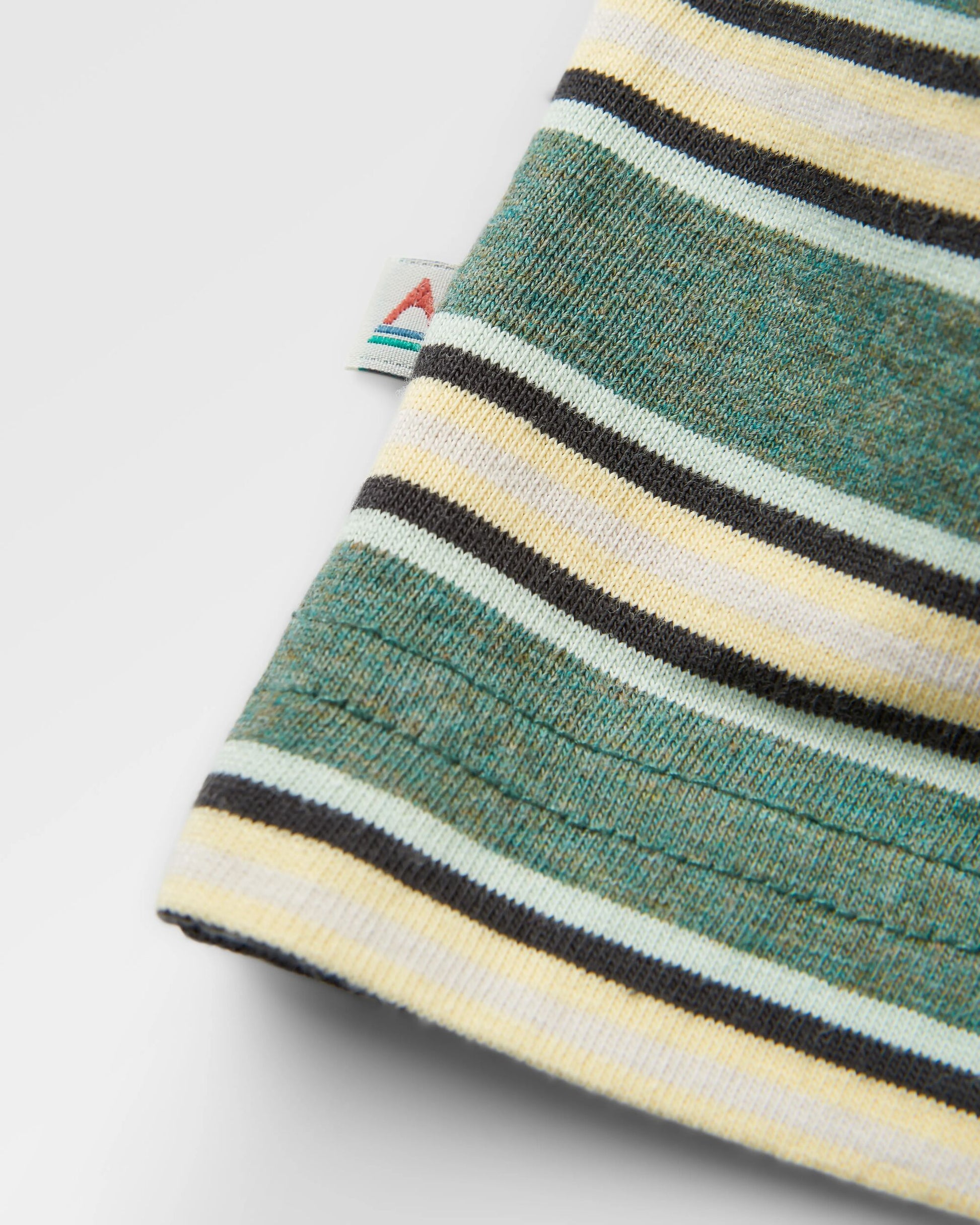 Retro Recycled Cotton Relaxed Fit T-Shirt - Deep Ocean Multi Stripe - Flatlay