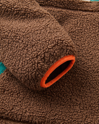 Clover Sherpa Fleece Pullover - Chestnut - Flatlay