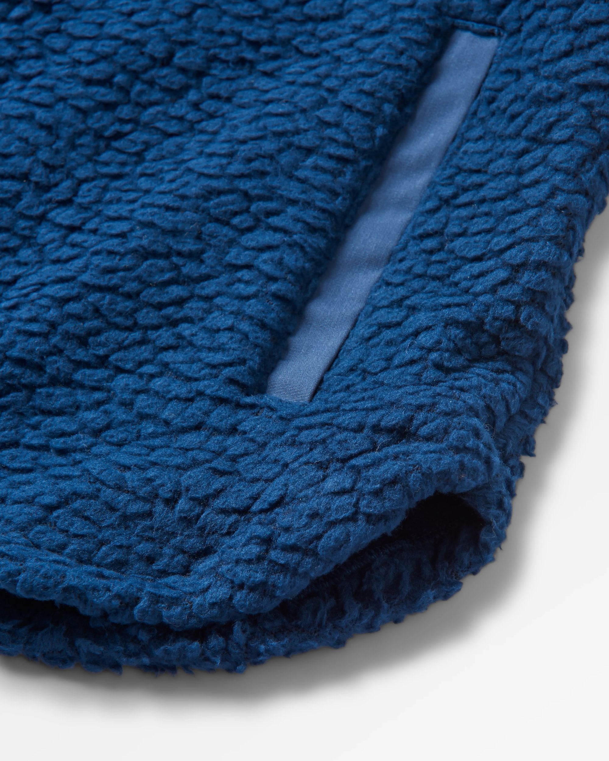 Rappel Recycled Sherpa Oversized Shirt - Dark Denim - Flatlay