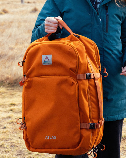 Atlas Recycled Backpack Duffel - Sunrise Orange - Lifestyle