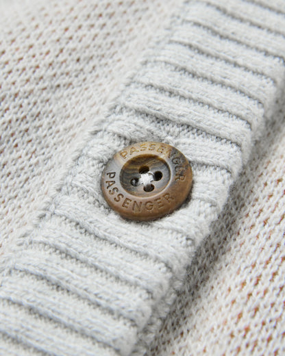 Dawner Knitted Cardigan - Light Grey Marl - Flatlay