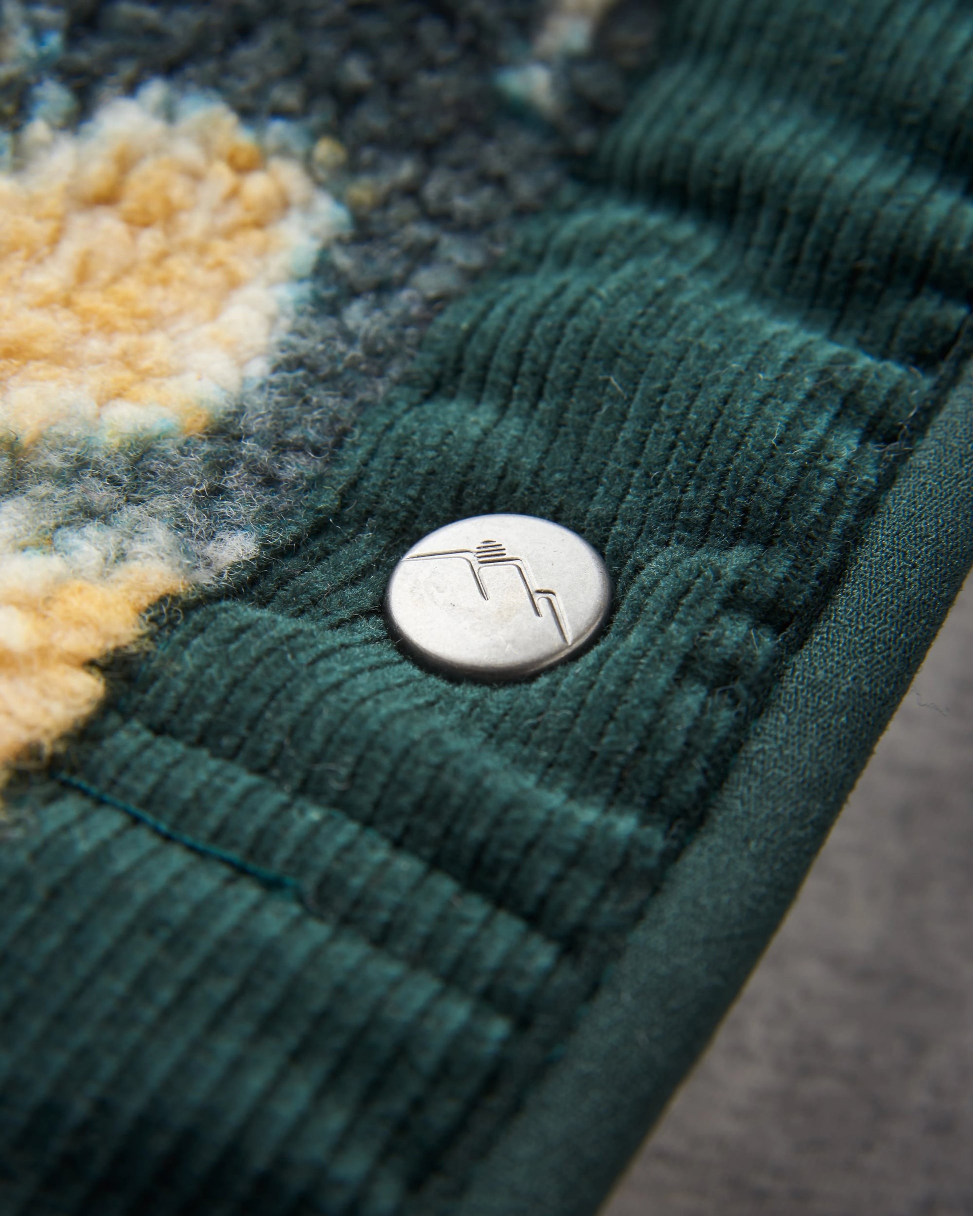 Clover Recycled Sherpa Fleece - Frost Dark Fern - Flatlay