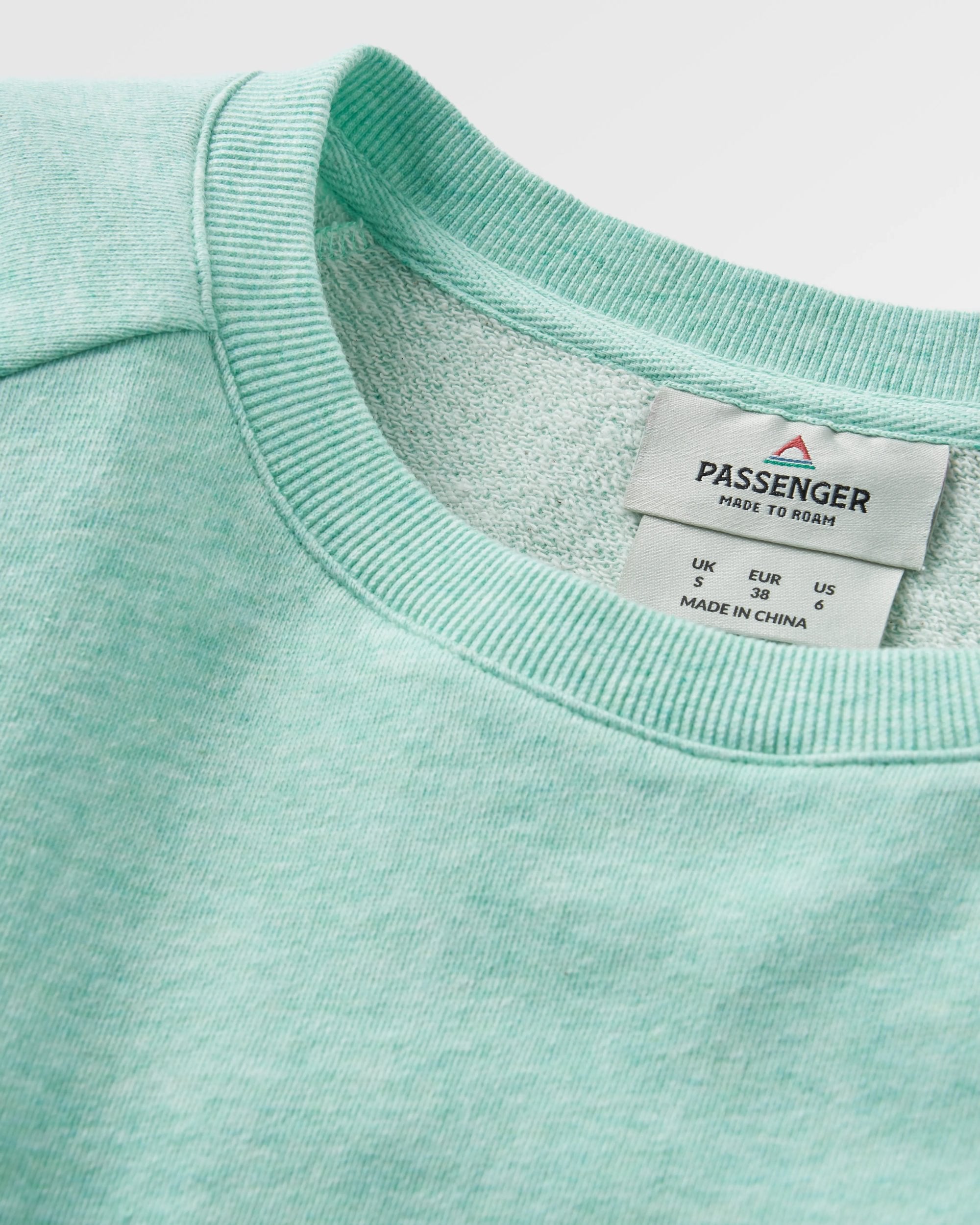 Fade Organic Cotton Sweatshirt - Aqua Marl - Flatlay