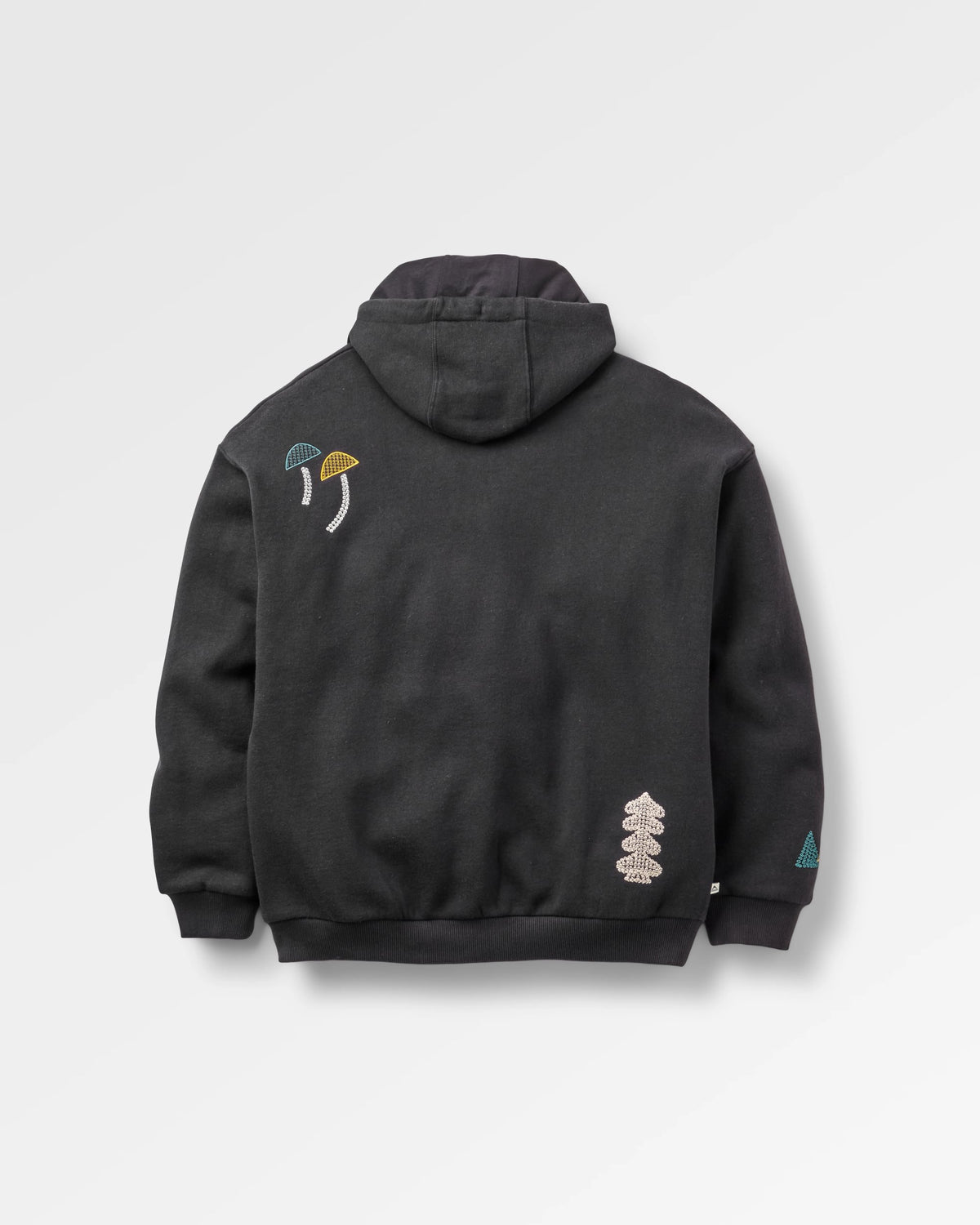 Slower Rhythms Women's Organic Cotton Hoodie - Faded Black - Flatlay
