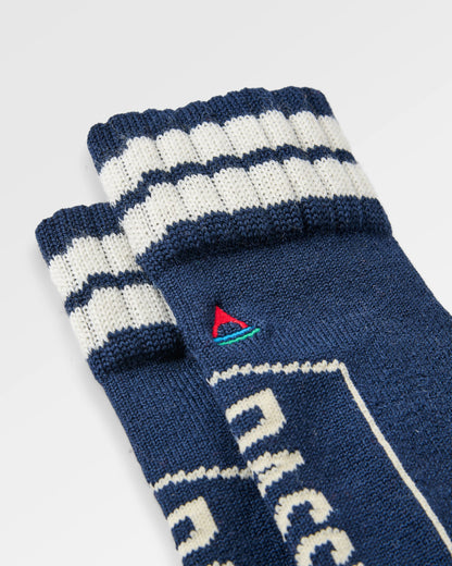 Snowscape Socks - Rich Navy - Flatlay