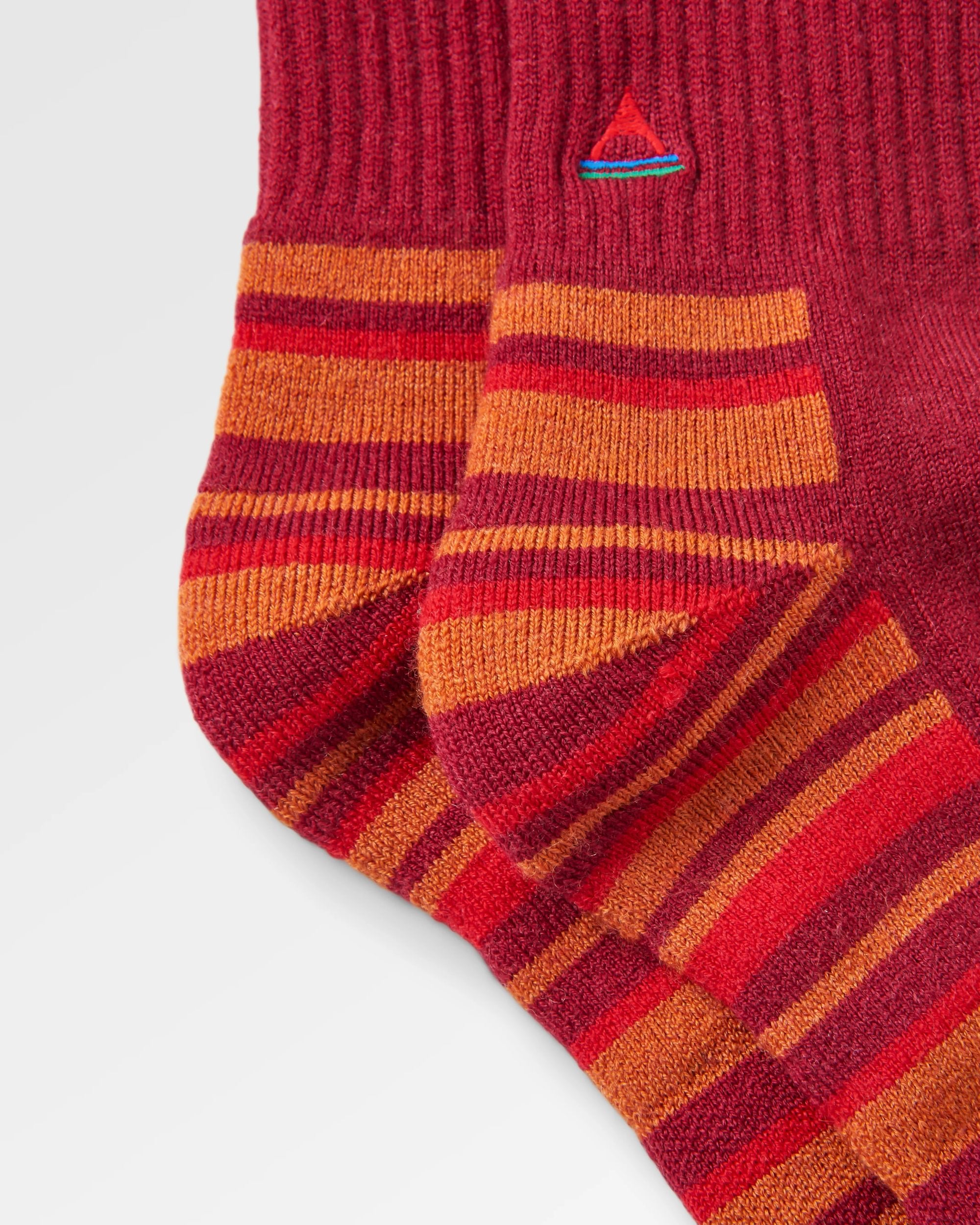 Tahoma Active Socks - Red Ochre - Flatlay