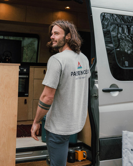 Passenger Recycled Cotton T-Shirt - Grey Marl - Lifestyle