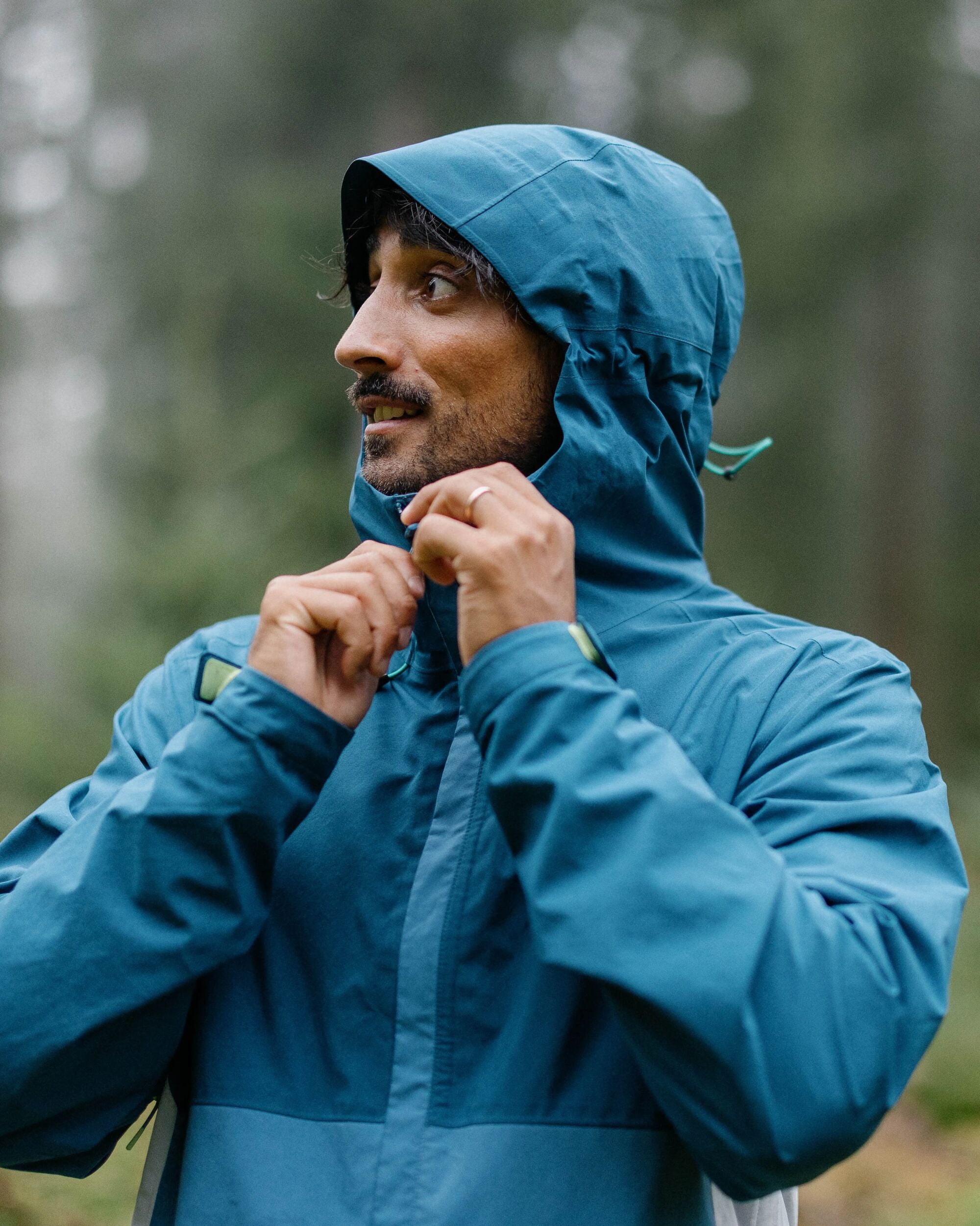 Downpour Recycled Waterproof Jacket - Tidal Blue/Blue Steel - Lifestyle