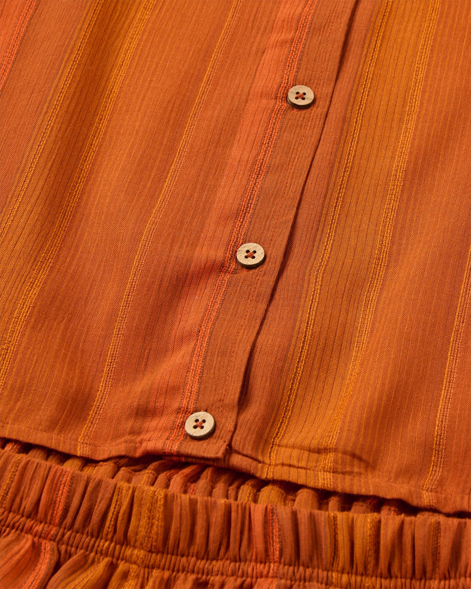 Clarity Short Skort Dress - Ember Orange Stripe - Flatlay