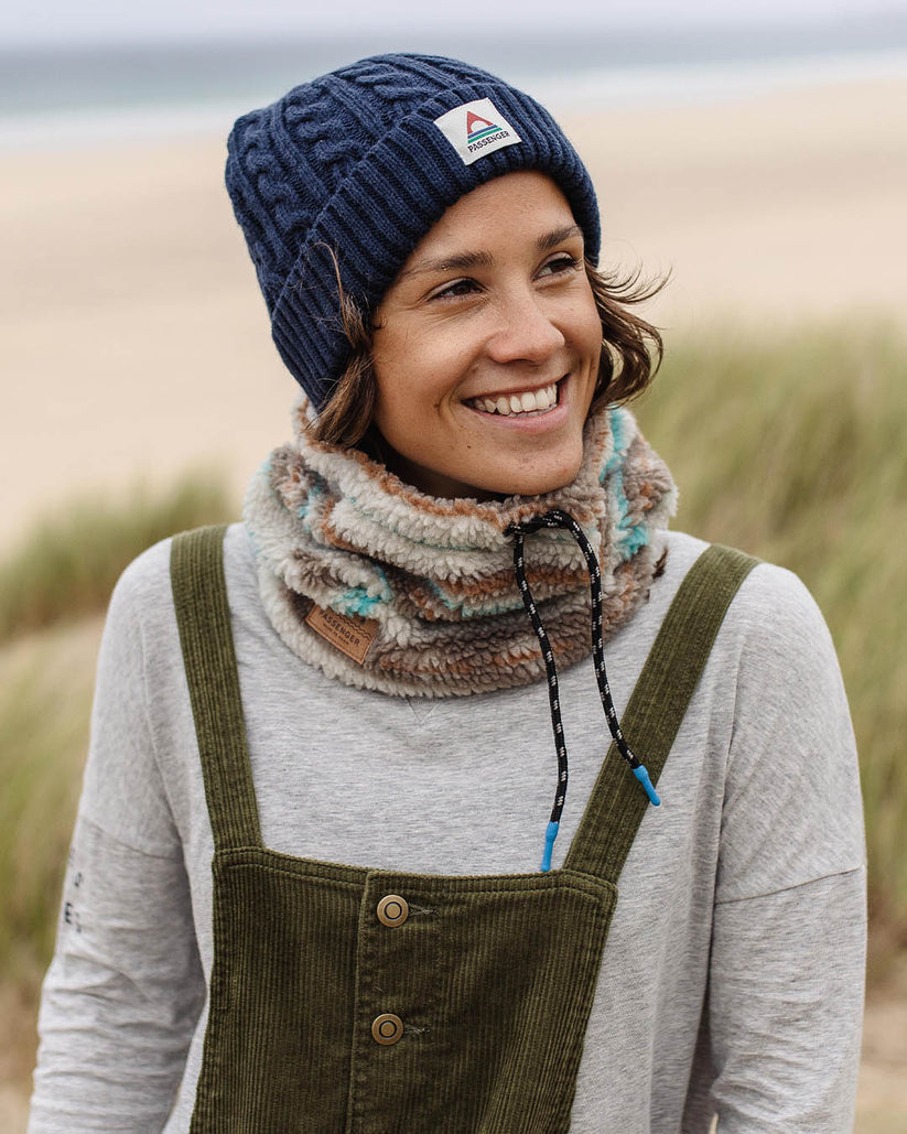 Sherpa Snood - Midnight Monstera - Olive Velour
