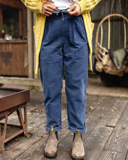 Compass Recycled Corduroy Trouser - Dark Denim