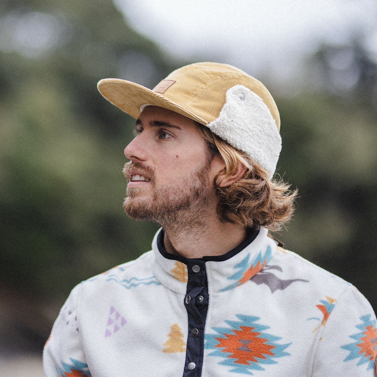 Male_Cord Daytime Sherpa Lined Hat - Sandy Brown