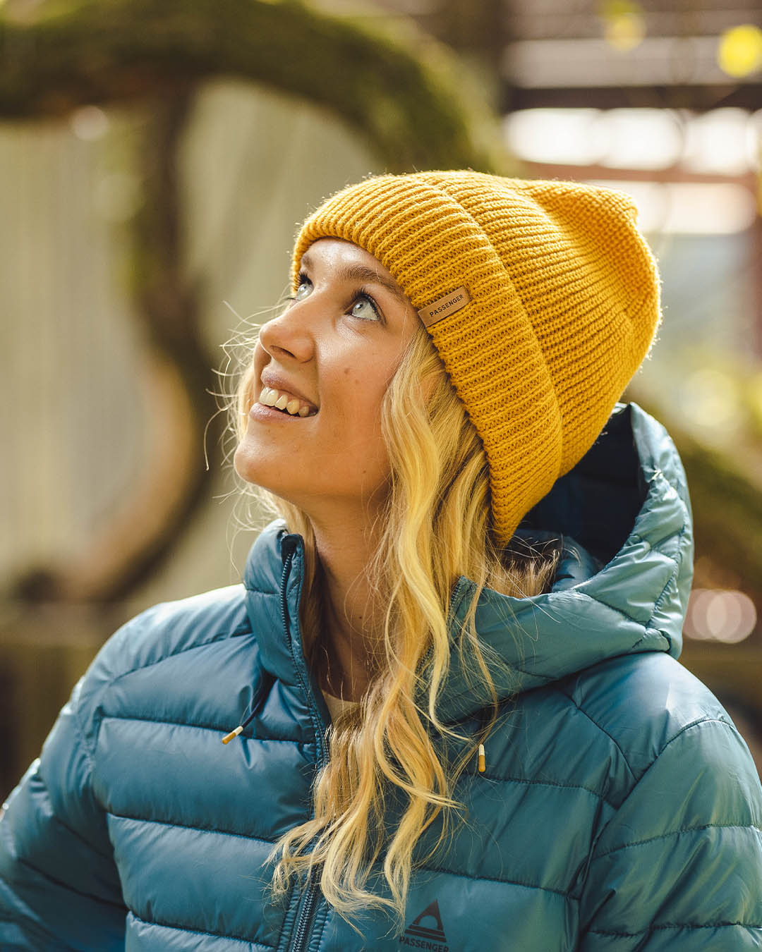 Womens_Compass Recycled Acrylic Beanie - Mustard Yellow