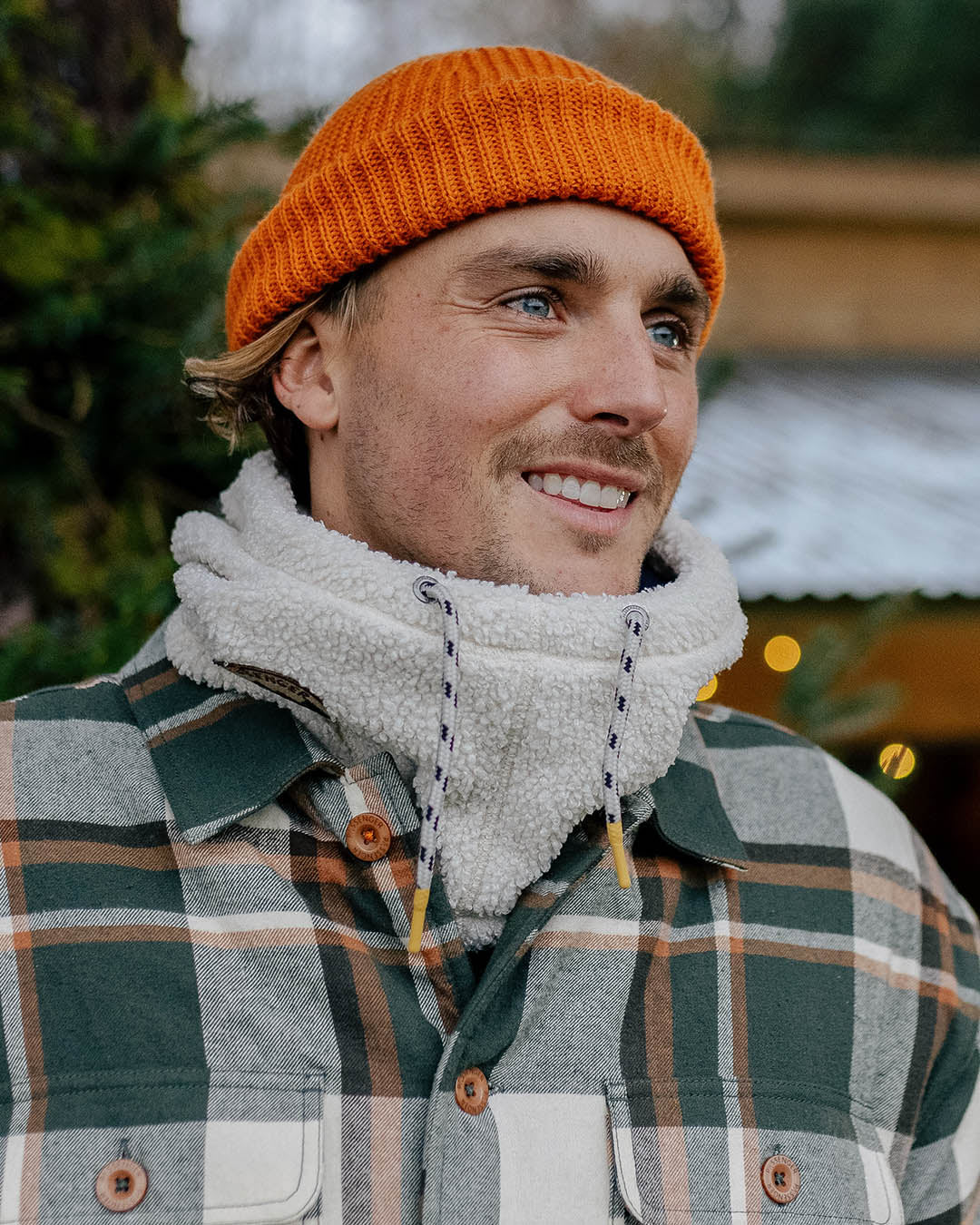 Snowdrift Recycled Fleece Hood - Birch - Lifestyle - Male