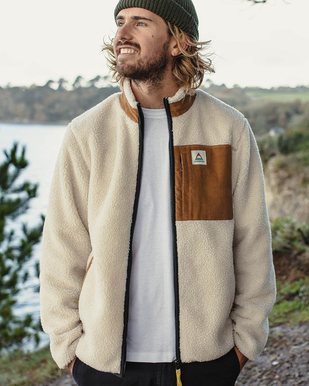 Trekker Recycled Sherpa Full Zip Fleece - Warm Ivory