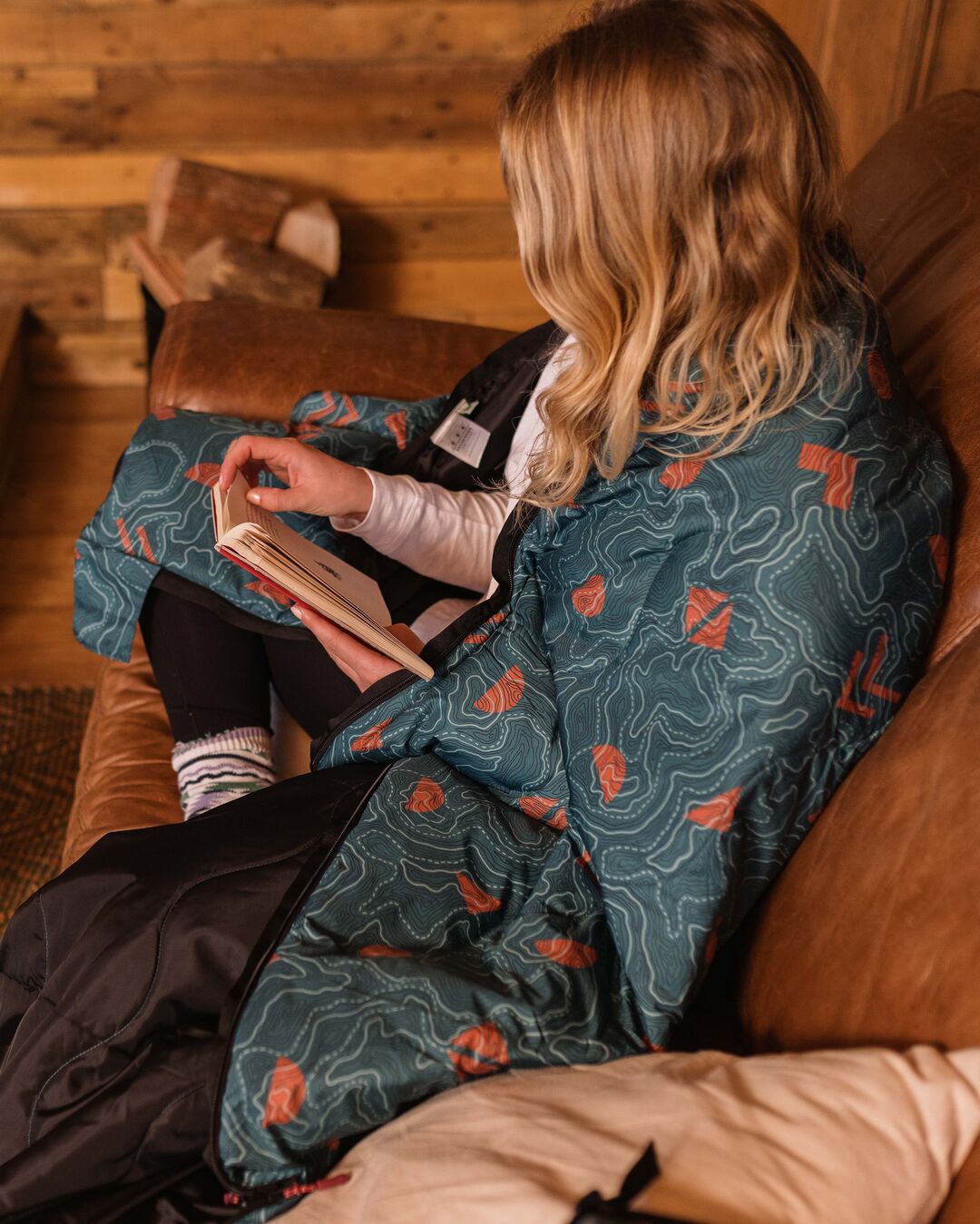 Twilight Recycled Sleeping Bag - Mediterranean Map