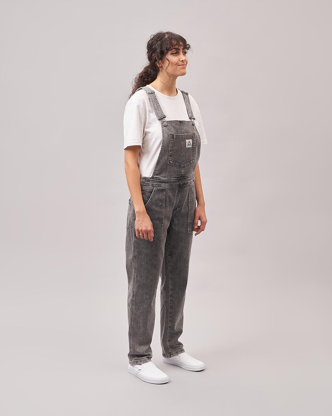Roamist Organic Cotton Dungarees - Washed Black Denim