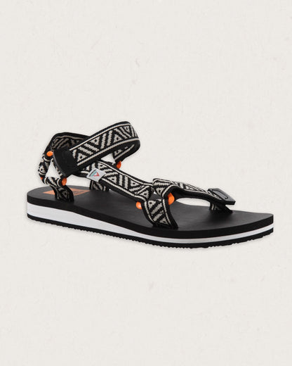Venice Sandal - Black/ White Pattern